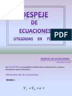 Reglas para Despejar Ecuaciones