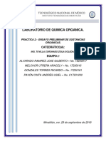 Practica 2. - Ensayo Preliminar de Sustancias Orgánicas.