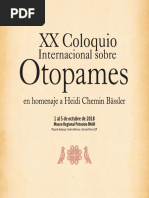 Programa General Del XX Coloquio Internacional Sobre Otopames