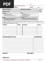 Lab Planning Sheet Blank Form PDF