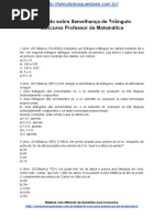 Simulado Sobre Semelhança de Triângulo Concurso Professor de Matemática