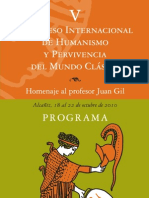 Congreso en Homenaje Al Prof. Juan Gil (PROGRAMA)