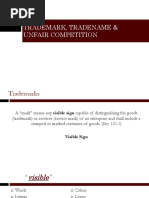 Trademark, Tradename & Unfair Competition