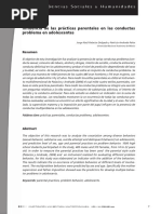 Influencia de Las Prácticas Parentales en Las Conductas Problema en Adolescentes