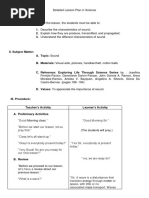 Detailed Lesson Plan in Science (Sound) - For Demo in Ed Tech