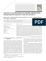 Evolution of Secondary Phases in Austenitic Stainless Steels During Long Term Exposures at 600 650