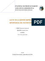 Tic en La Gestión Empresarial - Importancia Del Factor Humano