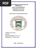 Pasos para Certificacion Iso 9001