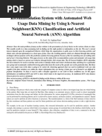 Recommendation System With Automated Web Usage Data Mining by Using K-Nearest Neighbour (KNN) Classification and Artificial Neural Network (ANN) Algorithm