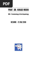 Resume of Prof DR Ninad Moon - MDS - Periodontology & Oral Implantology