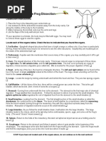 Student Guide To The Frog Dissection PDF