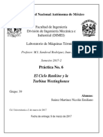 Práctica 6 El Ciclo Rankine y La Turbina Westinghouse