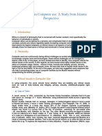 Ethical Issues in Computer Use: A Study From Islamic Perspective