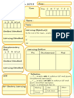 Daily Lesson Plan 2018: Day:S M T W T F S Week Class: Date Time