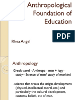 Anthropological Foundation of Education