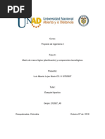 Matriz de Marco Lógico para El Proyecto de Curso - Luis - Lujan