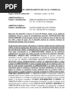 Contrato de Arrendamiento de Local Comercial 2018 Octubre