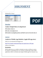 Assignment: Analyse Sample Data Set Using Excel