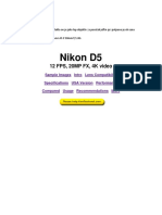 Nikon D5: 12 FPS, 20MP FX, 4K Video