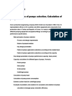 Main Principles of Pumps Selection. Calculation of Pumps