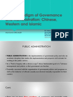 Three Paradigm of Governance and Administration: Chinese, Western and Islamic