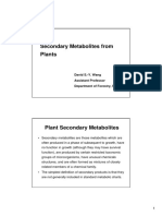 Secondary Metabolites From Plants: David S.-Y. Wang Assistant Professor Department of Forestry, NCHU