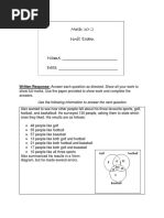 Math 30-2 Unit Exam (#1) (Written)