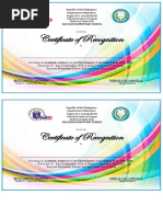 Certificate of Recognition: San Juan Elementary School