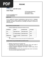 SAP SD Resume Format