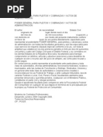 Poder General para Pleitos y Cobranzas y Actos de Administración