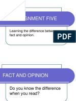 Lab Assignment Five: Learning The Difference Between Fact and Opinion