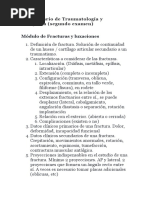 Cuestionario de Traumatología y Ortopédia