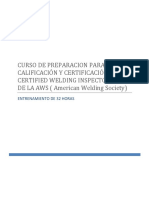 PREPARACION PARA LA CALIFICACIÓN Y CERTIFICACIÓN COMO CERTIFIED WELDING INSPECTOR (CWI) DE LA AWS (American Welding Society) PDF