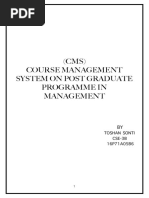 (CMS) Course Management System On Post Graduate Programme in Management