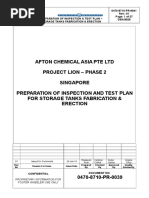 Prepration of ITP For Storage Tanks Fabrication & Erection