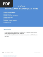 Introducción A HTML/ Etiquetas Html5