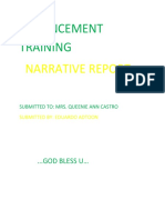 Enhancement Training: Narrative Report