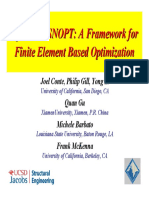 Conte OpenSees Snopt A Framework For Finite Element Based Optimization 26oct2012 Final