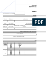 Hoja de Matricula 2019