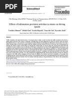 Effects of Information Provision Activities in Streets On Driving Speeds