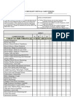 Skills Checklist-Critical Care