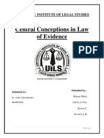 Central Conceptions in Law of Evidence: University Institute of Legal Studies