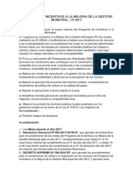 Planes de Incentivos A La Mejora de La Gestión Municipal