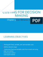 Costing For Decision Making: Cost Behavior Analysis