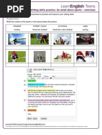 Writing Skills Practice: An Email About Sports - Exercises: Preparation