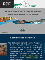 Plenaria X SESEP ITAIPU - SISTEMA DE TRANSMISIÓN EN 500 KV DEL PARAGUAY - 19.09.12 PDF