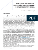 BIELSCHOWSKY, Raoni - Separação Dos Poderes, Cooperação Constitucional e Lealdade Institucional PDF