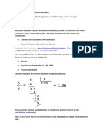 Convertir Fracciones en Números Decimales