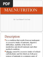 Malnutrition: By: Lae Salene B. de Guia