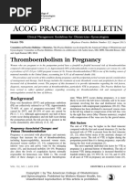 Acog Practice Bulletin: Thromboembolism in Pregnancy